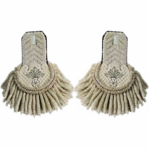 Epaulettes Bordados a Mano con Flecos de Hilo Plateado, Par Decorativo para Uniformes de Desfile y Ceremoniales, ¡Gran Venta! - Product Image 3