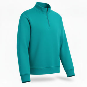 2026 New Arrivals OEM Men's Half Zip Pullover <b>Sweatshirt</b> Embroidered <b>Fleece</b> Hoodie Stand Collar Winter Plain Dyed <b>Sweatshirt</b> - Product Image 2