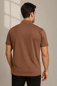 T-shirt polo en polycoton respirant et absorbant la transpiration pour l'entraînement en salle de sport, coupe ajustée, tissu haute densité, style décontracté élégant - Product Image 4