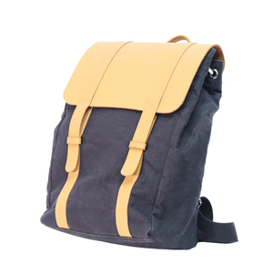 Vintage Waxed <b>Canvas</b> and Genuine Leather Backpack | Large Capacity Water Resistant Rucksack | Unisex Durable <b>Bag</b> for Travel - Product Image 2