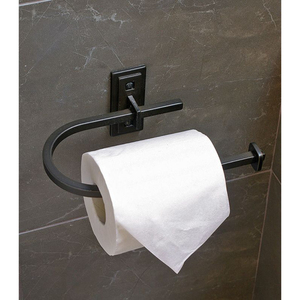 Premium Durable Eco-Friendly Stainless Steel Matte <b>Black</b> Toilet <b>Paper</b> Holder Wall Mounted Bathroom <b>Tissue</b> Dispenser Modern Home - Product Image 1