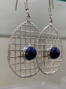 Ethnic Lapis Lazuli Round Shape Gemstone Stone Fine Jewelry Wholesale <b>Top</b> Quality Best price Bohemian <b>Earrings</b> Wholesale Women's - Product Image 3