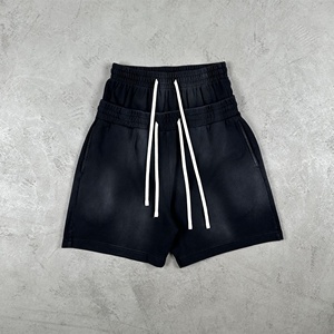 Shorts Homme Vintage Style Côte Ouest Taille Mi-Haute Effet Usé Qualité Supérieure Coupe Ample Décontractée Été 100% Coton Vente en Gros - Product Image 6