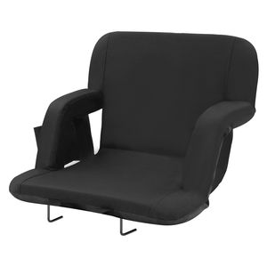 Sedia da Stadio Reclinabile Portatile con Ampio Sedile e Supporto Lombare, Cuscino Imbottito Pieghevole - Product Image 1