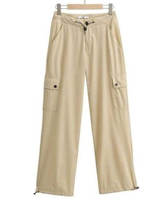 Pantalones Cargo Deportivos de Pierna Ancha y Cintura Alta para Mujer, 100% Algodón, de Secado Rápido, Estilo Casual, para Otoño - Product Image 2