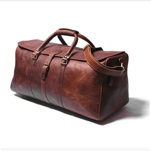 New Arrival Genuine <b>Leather</b> Men Casual Travel <b>Bag</b> Waterproof Duffle <b>Leather</b> <b>Bag</b> For Online sale in Low price - Product Image 1