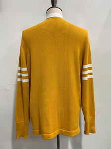 SEEBI SPORTS Cardigan jaune à col en V pour femme, manches longues, couleur unie, tricoté, séchage rapide, style vintage, décontracté, pour l'hiver - Product Image 3