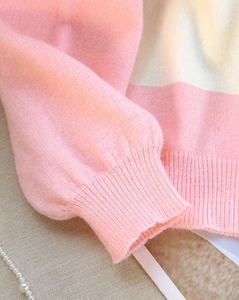 Pull décontracté pour femme à manches longues, coupe ample, avec logo personnalisé sur le devant, en maille respirante polyester/coton, color block, pour l'automne - Product Image 5