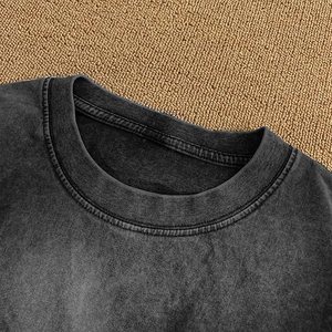 เสื้อยืดสตรีทแวร์ผู้ชายไซส์ใหญ่ลายกราฟิก Y2K สีดำวินเทจผ้าฝ้ายแบบซักแล้ว ขายส่ง รับผลิตแบบ OEM - Product Image 5