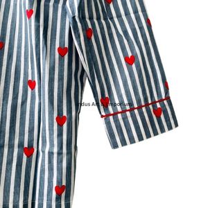 New Arrival Women's 100% Cotton Indian Screen Printed <b>Pyjama</b> Night Set Quick Dry V-neck Long Sleeves Casual - Product Image 3