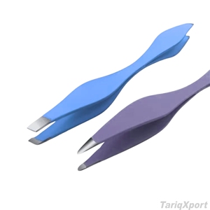 Pince à épiler professionnelle double face incurvée pour sourcils, en acier inoxydable, pointe fine, outil de beauté de précision, logo personnalisé OEM - Product Image 4