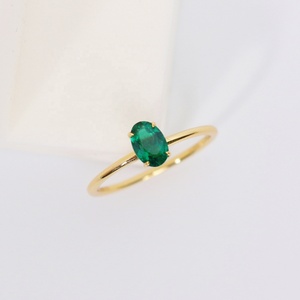 Anillo de plata de primera ley con Esmeralda verde para mujer, sortija, plata esterlina 925, estilo minimalista, delicado, ovalado, <span class=keywords><strong>2022</strong></span> - Product Image 5