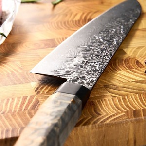 8-Inch Stainless Steel Chef <b>Knife</b> with Ambidextrous Resin Handle Extra <b>Sharp</b> Hammer Blade Satin Finish Dishwasher Safe - Product Image 3