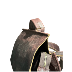 Sac à dos portable multifonction en cuir véritable unisexe, fermeture éclair, polyester, marron, vintage, minimaliste, grande capacité, vente en gros - Product Image 4