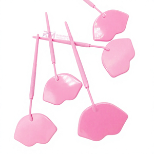 Miroir d'inspection pour extensions de cils en forme de lèvres, couleur rose poudré, revêtement par poudrage, outil personnalisé pour l'inspection des cils - Product Image 4