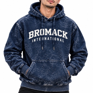 <b>Men</b> Hoodie <b>Navy</b> Textured Finish Pullover Hood Style Long Sleeve Design Kangaroo Front Pocket Outdoor Casual Layering Apparel - Product Image 1