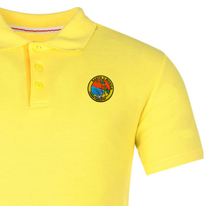 Camiseta de Algodón Amarillo Sólido para Hombre, Manga Corta, Logotipo Personalizado Bordado en la Parte Delantera, Informal, Transpirable, Tejida - Product Image 4