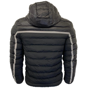 Abrigo de Plumón con Capucha y Cuello Alto para Hombre, Ecológico, Color Naranja y Negro, Acolchado, con Cierre Frontal, Estilo Casual, Corte Regular, Estilo Slim - Product Image 5