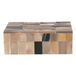 Boîte de rangement rectangulaire en pierre avec couvercle, design minimaliste sculpté, 1 couche, surface marbrée vert-gris - Product Image 6