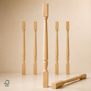 Balustrades de terrasse en bois traditionnelles avec balustres verticaux, système de balustrade extérieur résistant à l'eau - Product Image 1