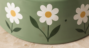 Gamelle Ronde en Acier Inoxydable pour Animaux de Compagnie, Motif Floral Marguerite Émaillé, avec Base Antidérapante en Caoutchouc, pour Chiens et Chats - Product Image 5