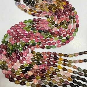 AAA Multi Tourmaline Faceted Straight <b>Drill</b> Drops 7-15 mm Natural Gemstone For Jewelry Making At Wholesale Price - Product Image 1