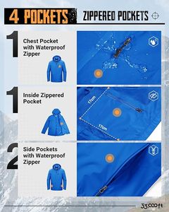 Veste bomber imperméable à capuche et col montant pour homme Hemistyles - Coupe-vent, imperméable et élégante - Product Image 2