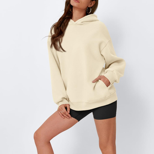 Sweat à capuche tendance en molleton doux 100 % coton, confortable, coupe oversize pour femme, séchage rapide - Product Image 4