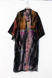 Kimono teint en ombre, tenue de nuit, tenue de salon en coton, cravate teintée en soie, kimono sari en soie vintage pour femmes, nouvel arrivage - Product Image 3