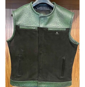 Men's <b>Leather</b> Vest Custom OEM ODM Wholesale Adults Motorcycle <b>Sleeveless</b> <b>Jacket</b> Vintage Casual Biker Outerwear 2026 - Product Image 1