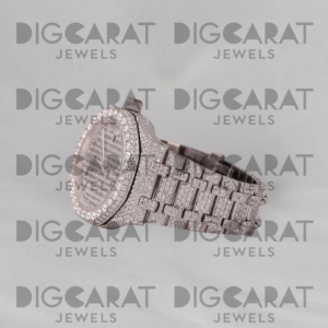 Reloj Unisex de Diseño Elegante con Incrustaciones de Moissanita, Esfera Redonda, Caja de Cuarzo, Resistente al Agua, Venta al Por Mayor para Exportación - Product Image 3