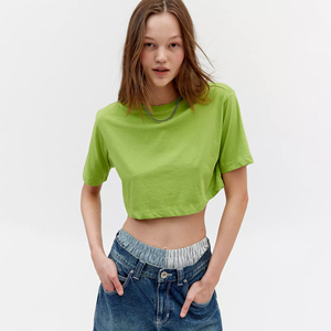Women's <b>Crop</b> <b>Top</b> T-Shirts Custom Color With Short Sleeves Summer Made Women's <b>Crop</b> <b>Top</b> T Shirts Wholesale 2026 - Product Image 2