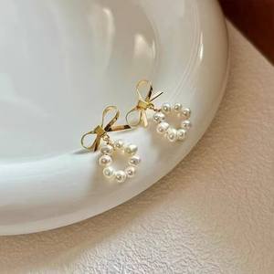 Pendientes de Perlas de Agua Dulce con Forma de Moño de Mariposa, 4-5 mm, Naturales, de Alta Calidad, Modernos, para Principios de Verano, Pendientes Colgantes, Gran Venta - Product Image 3