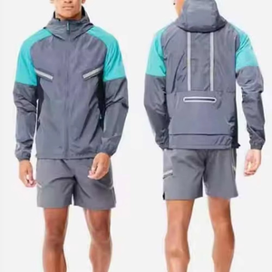 Waterproof Midweight Hooded Windbreaker Tracksuit Streetwear Solid Outdoor Running Jacket Pants <b>Set</b> Breathable Quick Dry Sport - Product Image 1