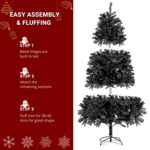 FCH 7ft 1500 <b>Branch</b> PVC & Iron Christmas <b>Tree</b> Black <b>Branch</b> Iron Bracket Elegant and Durable Holiday Decor - Product Image 2