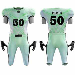 ชุดยูนิฟอร์มอเมริกันฟุตบอลคุณภาพสูงแบบกำหนดเอง ชุดฤดูร้อนแบบสั้น พิมพ์ลายแบบซับลิเมชั่น แห้งเร็ว ระบายอากาศได้ดี ป้องกันแบคทีเรีย 100% - Product Image 6