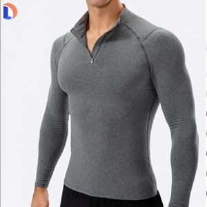 Custom Logo Sports Clothing <b>Shirts</b> with Long Sleeves New Sports Mesh Workout <b>T</b>-<b>Shirt</b> <b>Muscle</b> Fit Solid Pattern - Product Image 2