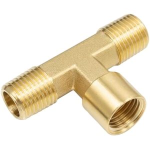 Conexión en T de latón para tuberías, con rosca NPT hembra de 1/4'', rosca NPT macho de 1/4'' y rosca NPT hembra de 1/4'' - Product Image 2