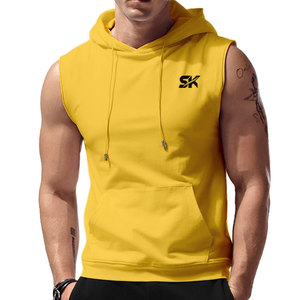 Hoodie sans manches personnalisé pour homme 2026 – Couleur unie, style décontracté, à vendre - Product Image 1
