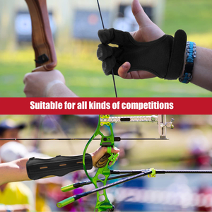 Guante especializado para tiro con arco, para propietarios de arcos recurvos y longbow, con cobertura de tres dedos para máxima seguridad y control - Product Image 4