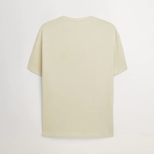 เสื้อยืดคอกลมแขนสั้นทรงโอเวอร์ไซส์สีพื้นสำหรับผู้ชาย สไตล์ลำลอง ผ้าเจอร์ซีย์ถักจากผ้าฝ้าย 100% - Product Image 4