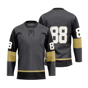 Maillot de hockey sur glace REHPRO SPORTS à col en V pour hommes, respirant, avec numéro imprimé, motif uni, uniforme en polyester - Product Image 1
