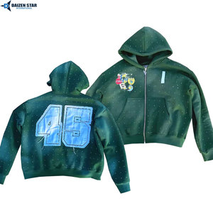 เสื้อฮู้ดซิปโอเวอร์ไซส์ ยูนิเซ็กซ์ ผ้าฝ้ายฟลีซ 100% สตรีทแวร์ฤดูหนาว รับสกรีนโลโก้ - Product Image 5