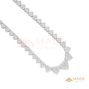Collar de lujo con moissanita en forma de corazón, cadena de tenis de plata de ley 925, joyería nupcial, regalo para mujer, brillo elegante - Product Image 6
