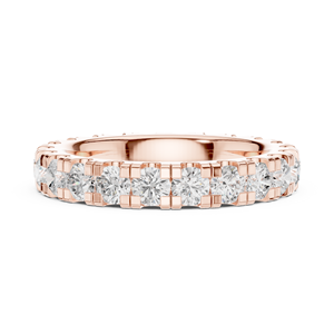 Anillo de Compromiso y Aniversario Minimalista para Mujer, Aries Jewel, con Diamante Cultivado en Laboratorio, Banda Completa de Eternidad, Oro de 14K con Certificado IGI - Product Image 3