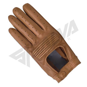 Gants d'hiver unisexes en cuir de chèvre pour la conduite et l'équitation, à doigts entiers, non doublés, antidérapants, personnalisables - Product Image 4