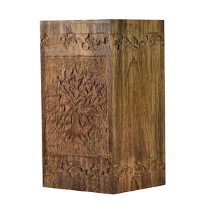 Factory Wholesale Custom Handcarved Mango Wood Cremation Urn Tree of Life Design Keepsake Urn for Human <b>Ashes</b> and <b>Pet</b> <b>Ashes</b> - Product Image 2