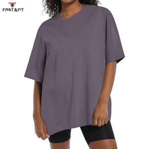 Camiseta de Verano para Mujer, 100% Algodón, Cuello Alto, Manga Larga, Logotipo Personalizado, Diseño Ecológico, Holgada, a la Moda - Product Image 3