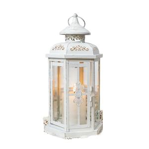 <b>Set</b> of 2 Antique Grey Brush Metal Candle <b>Lanterns</b> Vintage Style Hanging Decorative <b>Lanterns</b> for Indoor Outdoor Home Decor Garden - Product Image 2