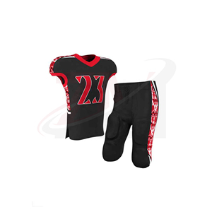 Pantalon de football noir pour homme avec impression par sublimation rouge, design protecteur, taille adulte, matière polyester - Product Image 2